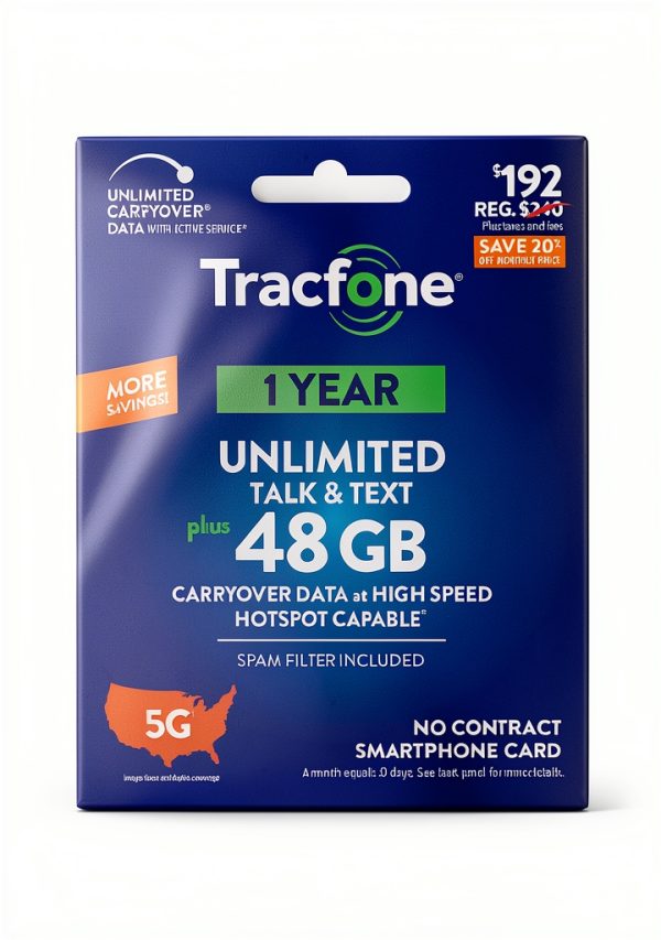 Tracfone 48GB Data Plan Prepaid Cell Phone Minutes-0