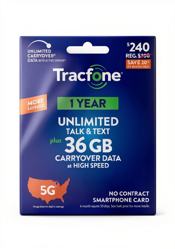 Tracfone Prepaid Plan Unlimited Talk Text 36GB-0