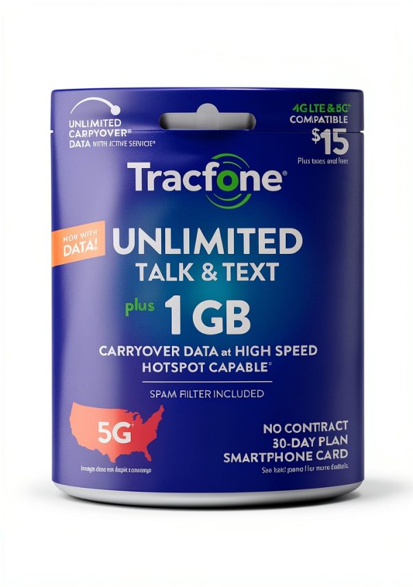 Tracfone Prepaid Data Plan 1GB Unlimited Carryover-0