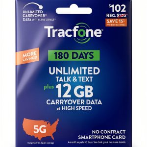 Tracfone 5G Prepaid Unlimited Talk Text 12GB-0