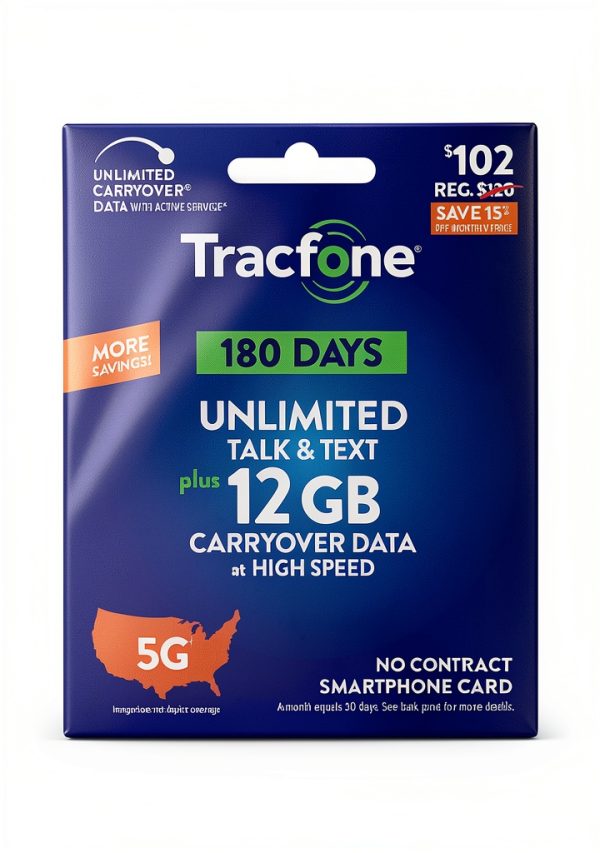 Tracfone 5G Prepaid Unlimited Talk Text 12GB-0