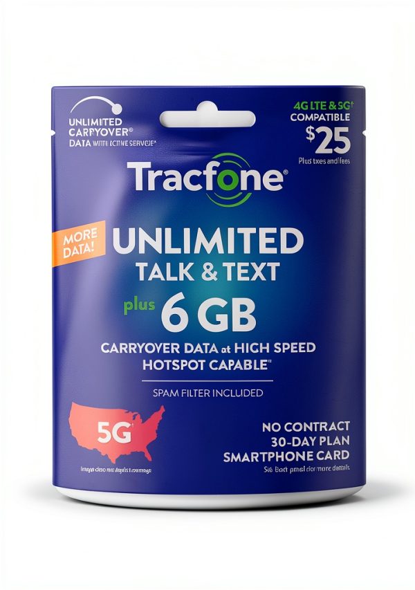 Tracfone Wireless Plan 6GB Hotspot Compatible-0