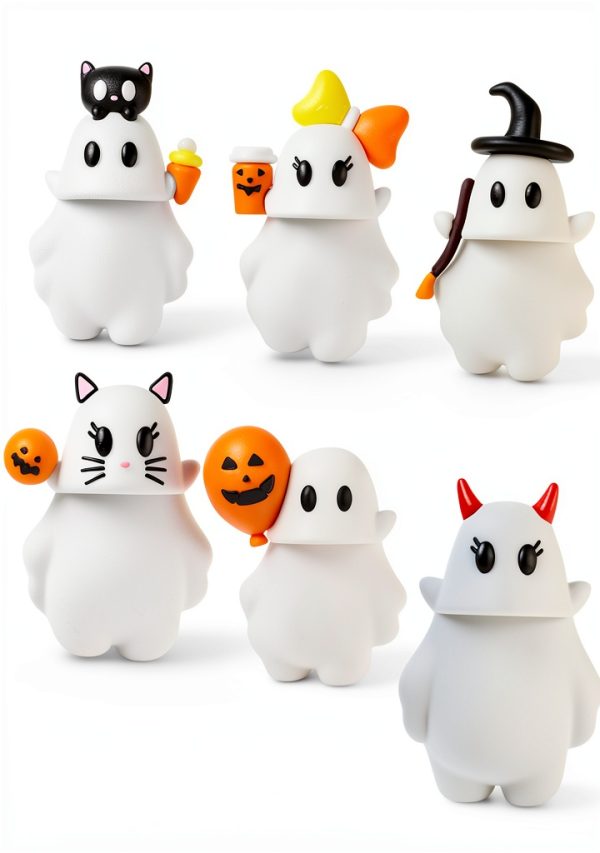 Halloween Phone Topper Ghost Pumpkin Duo-0
