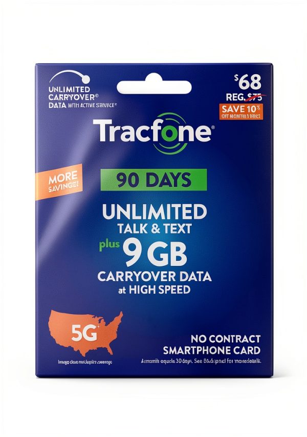 Tracfone 5G Prepaid Plan Unlimited Talk 9GB Data-0