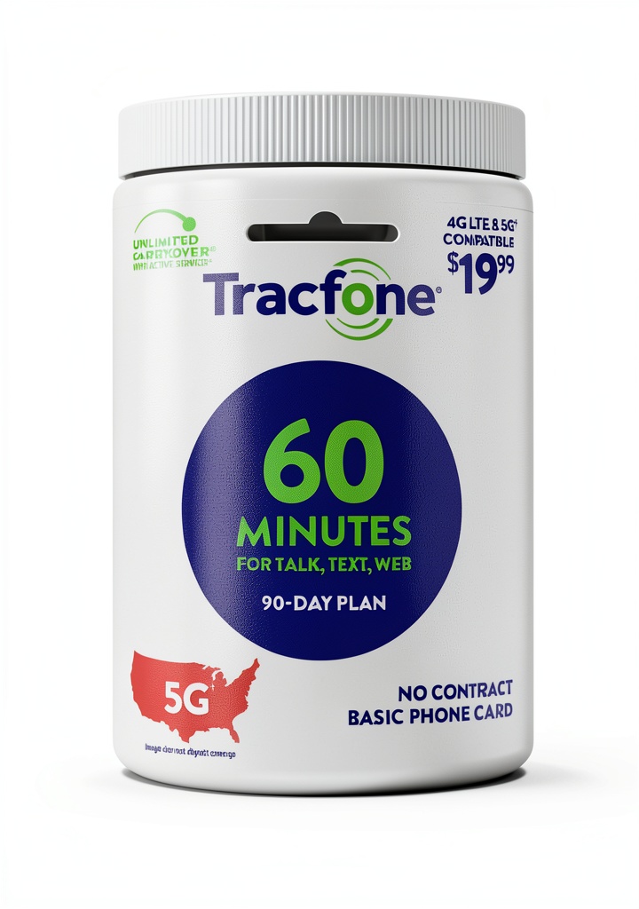 Tracfone prepaid card being used on a smartphone in a coffee shop