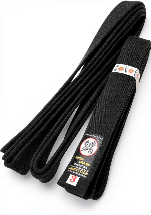 Ronin Black Martial Arts Belt 100% Cotton 3 Size-2