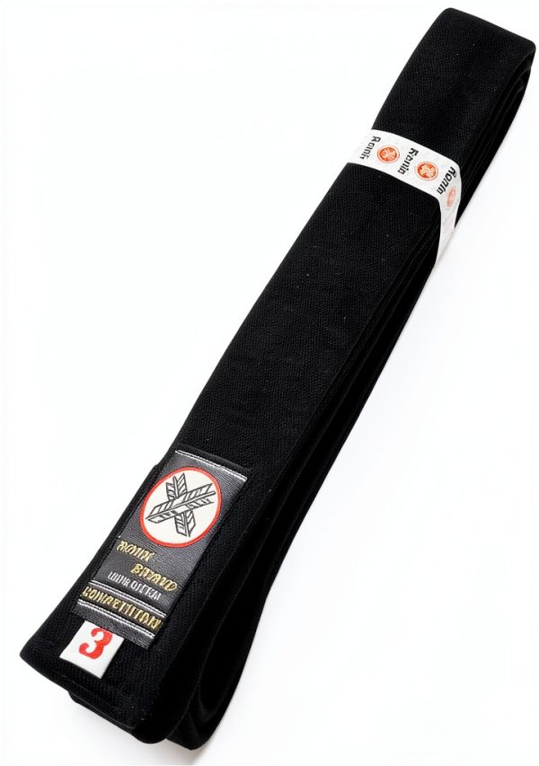 Ronin Black Martial Arts Belt 100% Cotton 3 Size-1