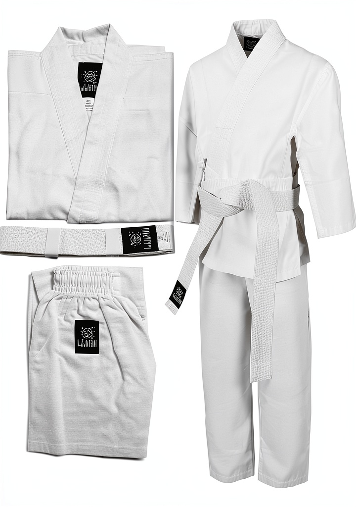 Child practicing karate in IntelliFun uniform