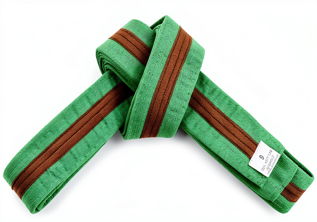Martial artist wearing the double wrap karate belt during training