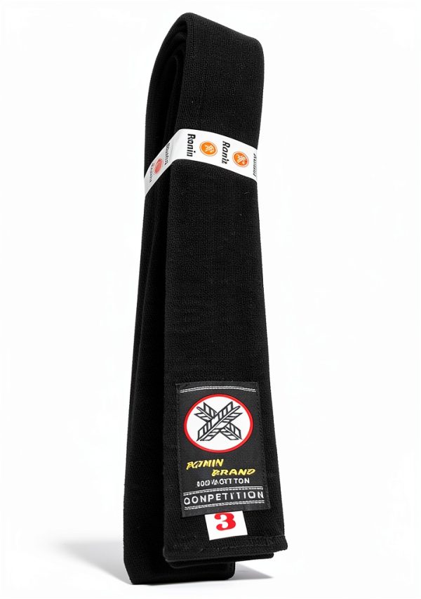 Ronin Black Martial Arts Belt 100% Cotton 3 Size-3