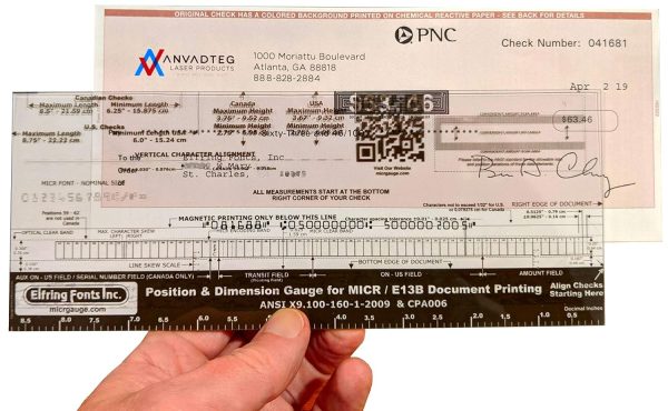 Elfring Fonts MICRgauge Check Verification Gauge ANSI Compliant-0