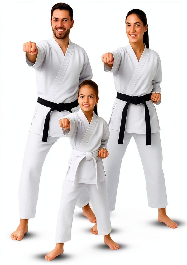 Agile Dragon Karate Gi Black Unisex Size 5‑6 with Free White Belt-1