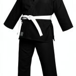 Agile Dragon Karate Gi Black Unisex Size 5‑6 with Free White Belt-0