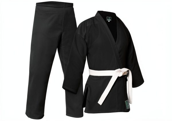 Agile Dragon Karate Gi Black Unisex Size 5‑6 with Free White Belt-3