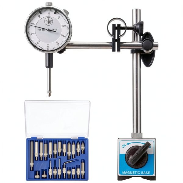 Dial Indicator NACHEE Aluminum with Magnetic Base and 22 Tips-1