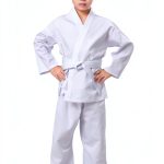 JUST YEARN White Unisex Karate Suit Set Size 0-6 Lightweight Design-0