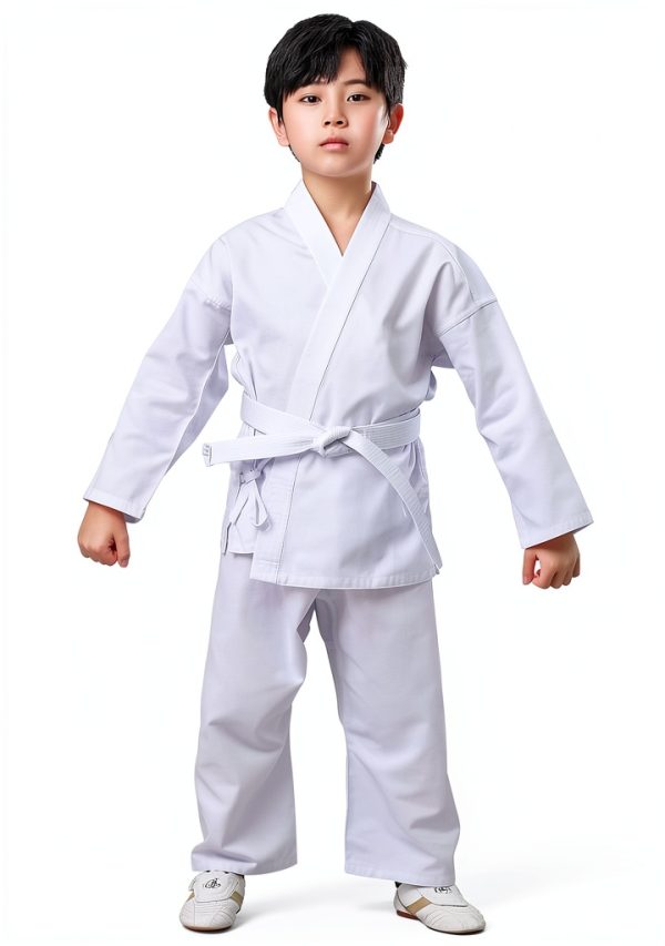 JUST YEARN White Unisex Karate Suit Set Size 0-6 Lightweight Design-6