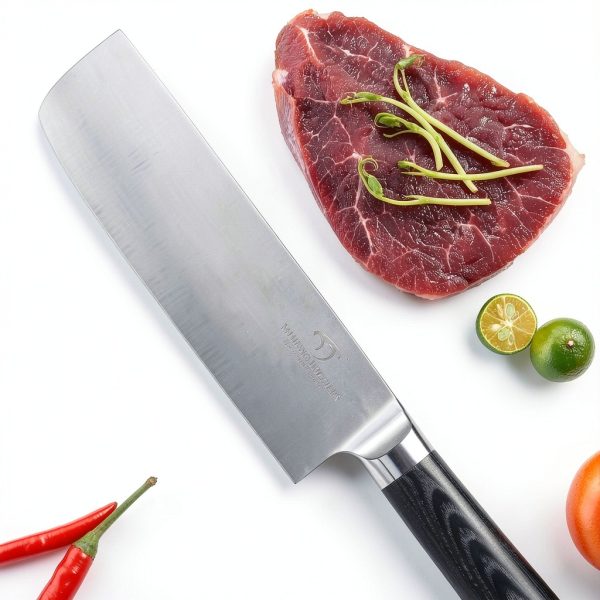 Damascus Nakiri Knife, 7 Inch Professional Kitchen Knife with Non-slip Wood Ergonomic Handle, All Purpose Chef Knife Meat Cleaver Vegetables Chopping, Razor Sharp Lightweight-1