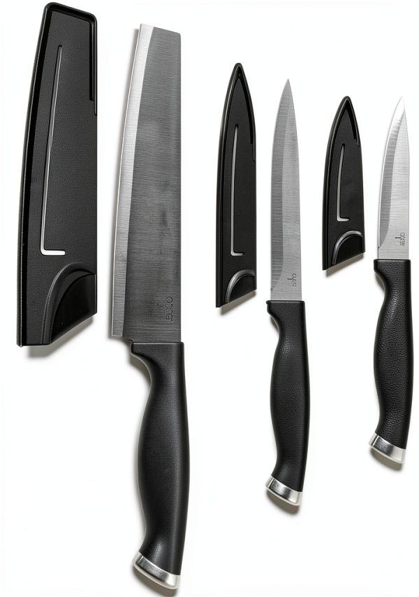 Core Kitchen 3pc Luxe Knife Set Onyx 3.5" Paring 5" Utility 7" Nakiri-0