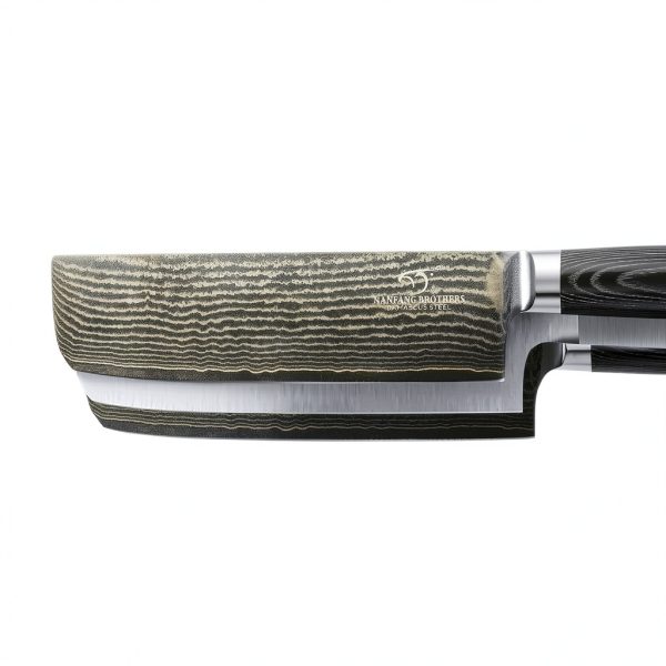 Damascus Nakiri Knife, 7 Inch Professional Kitchen Knife with Non-slip Wood Ergonomic Handle, All Purpose Chef Knife Meat Cleaver Vegetables Chopping, Razor Sharp Lightweight-3