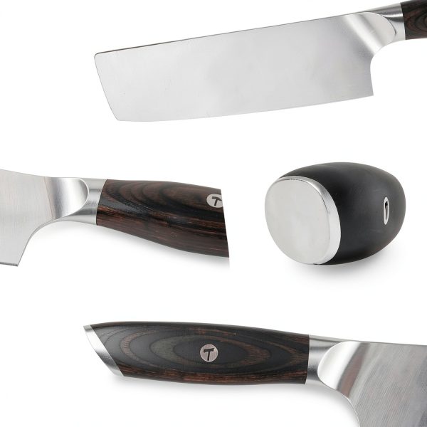 Nakiri Knife TUO 6.5" Sharp Vegetable Knife with Pakkawood Handle-4