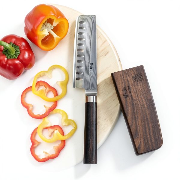 Nakiri Knife Cangshan HAKU 5-Inch X7 Damascus Steel Blackwood Handle-3