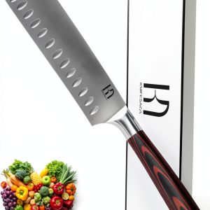 Nakiri Chef Knife KnifeSaga 7 inch Japanese Steel Cutting Knife Black-0